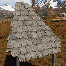 Треугольная крыша из камня