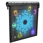 Neon Snowflake Garage Door