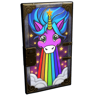 Rainbow Pony Metal Door